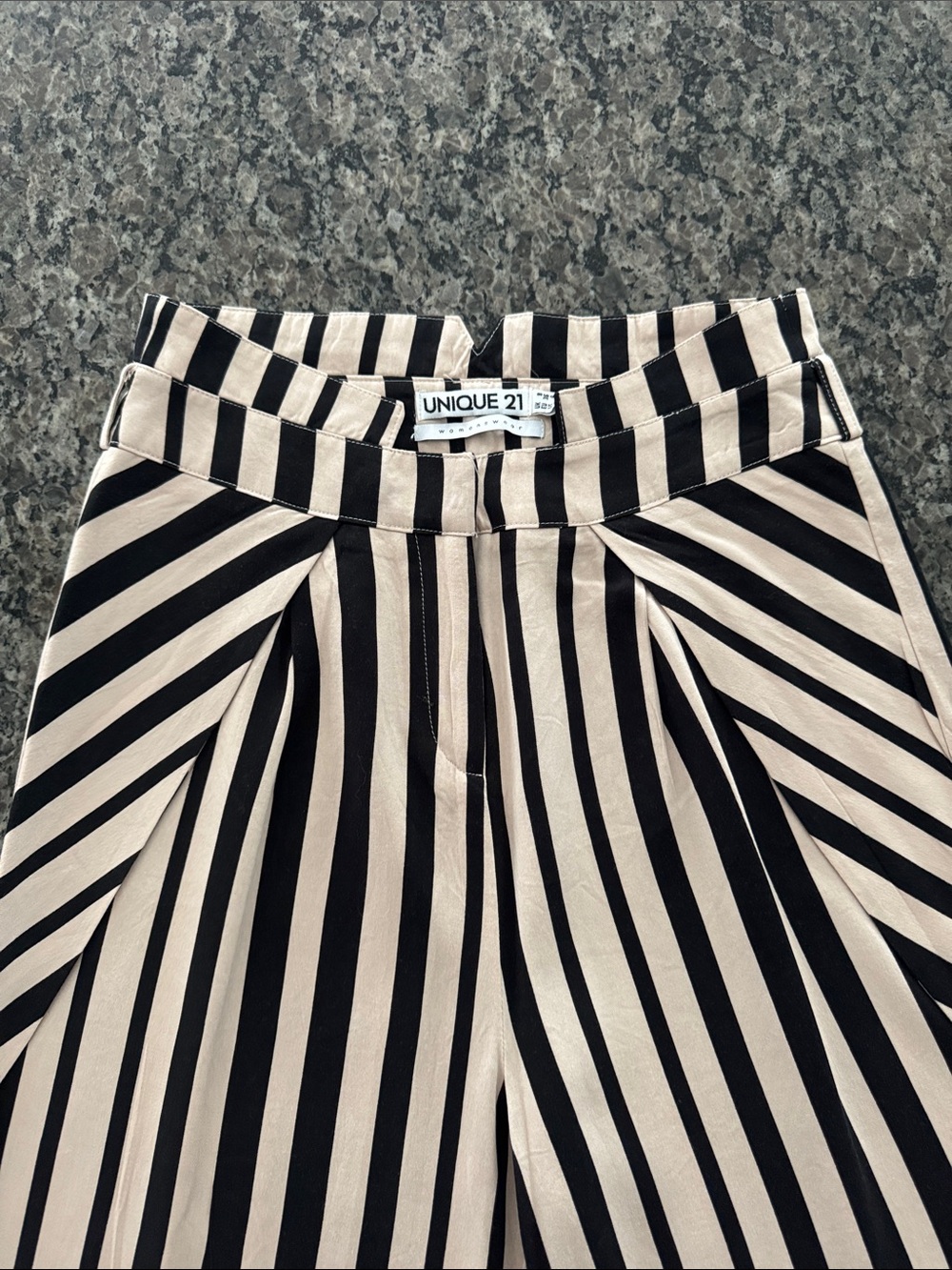 Unique 21 Black & Cream Wide Leg Pants